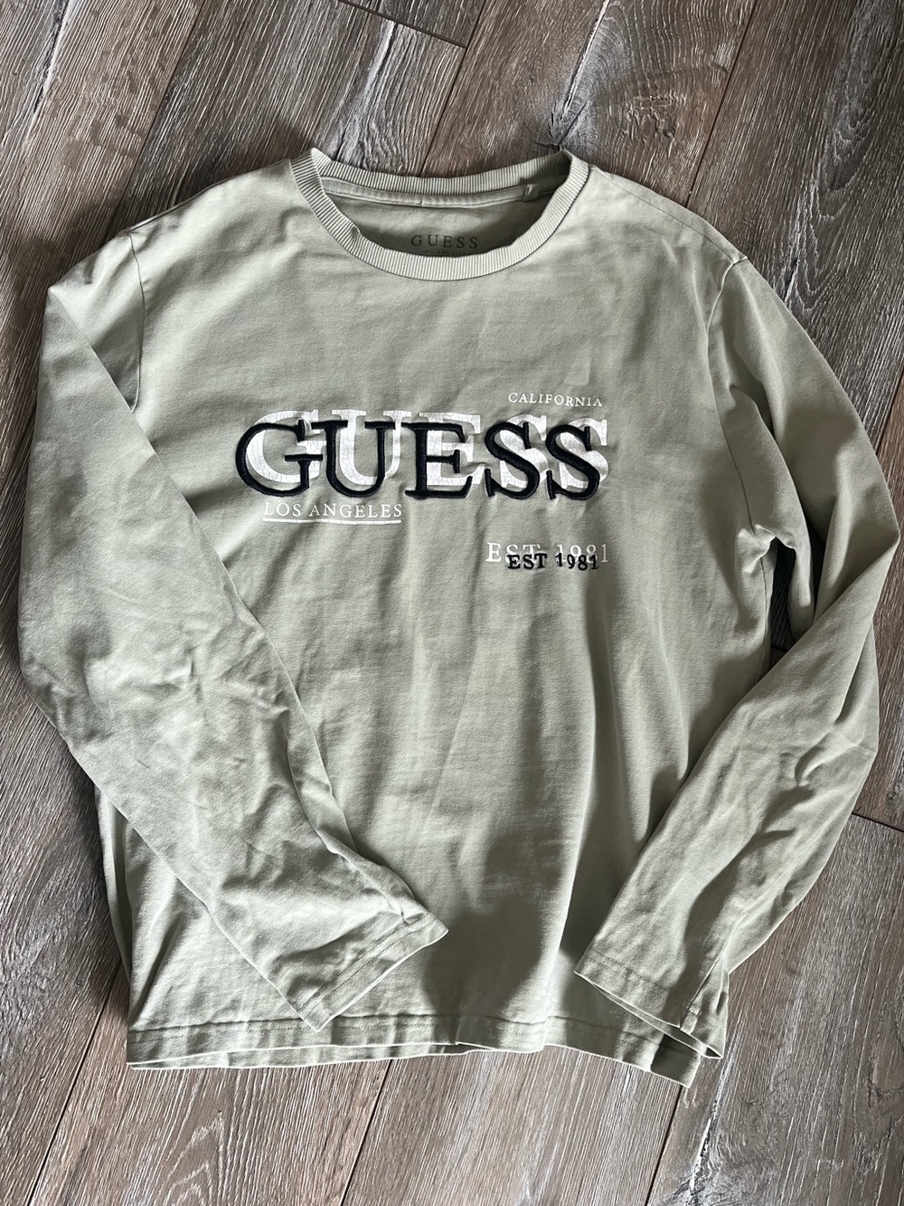 GUESS Vintage Olive Green Long Sleeve